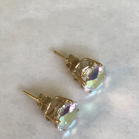 14KT Gold and Rainbow Topaz Earrings - Picture 6 of 8